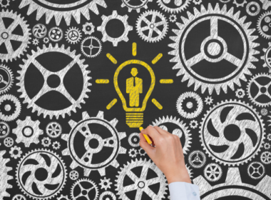 Gears and a lightbulb